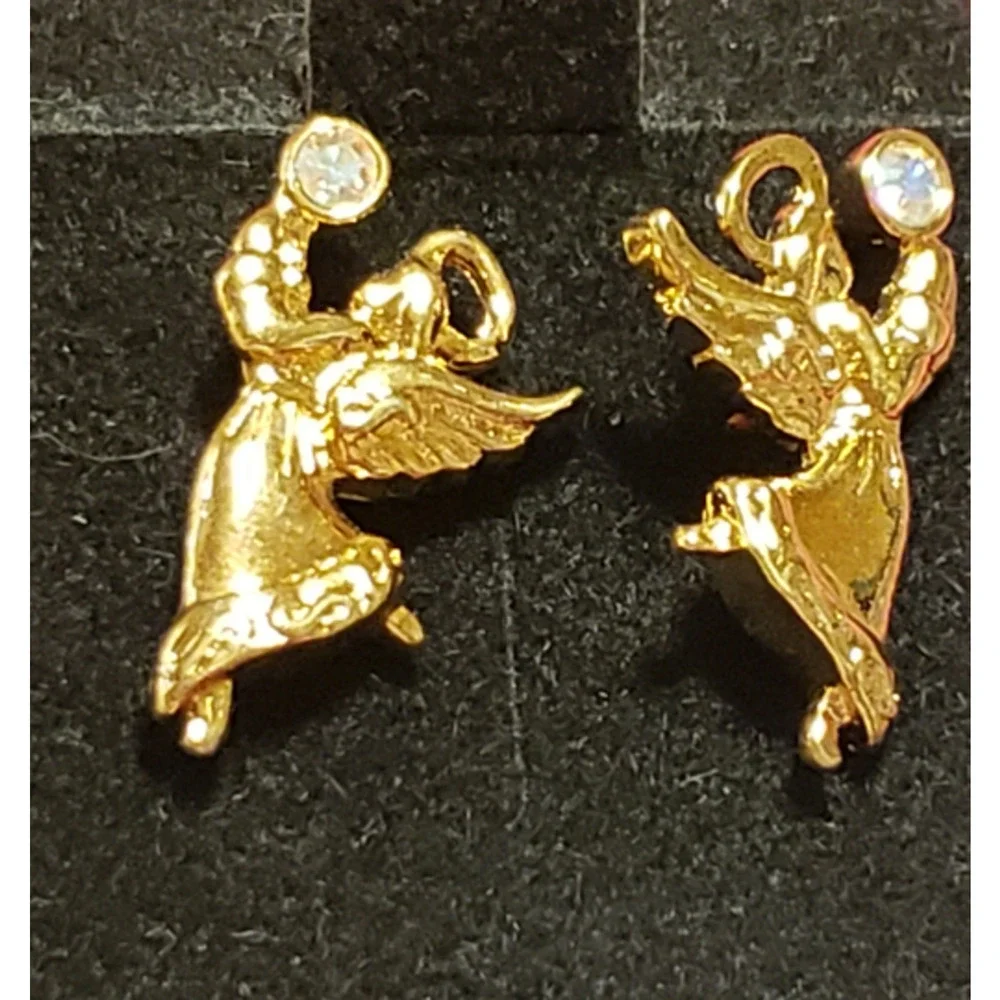 Avon Angel Earrings Original Box Pierced Earrings Posts Angel Christmas‎ h-